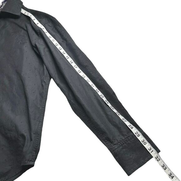 Robert Graham | Men | Black Paisley Contrast Textured Button Up Shirt | Size XL - Picture 5 of 12